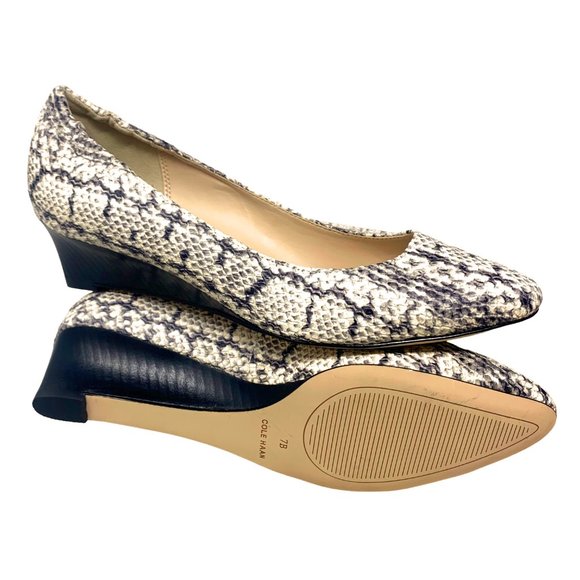 Cole Haan Grand.Os Kathryn Python Print Leather Wedge Pump **NWOB - Picture 8 of 12